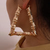 Ethnic Style Geometric Hoop Earrings Gold Silver Color Alloy Tone Bamboo Punk Women Big Hollow Creole Women - Image 5
