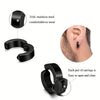 11pcs Punk Men's Stainless Steel Earring Set Clip-on Hip-hop with Rivet Feather Accents - Image 4