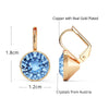 Bella Drop Earring for Women Christmas Birthday Austrian Crystals Round Cut Dangle Silver Gold Color Pierced Jewelry - Image 4