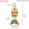 Enamel Fish Bone Squid Marine Sea Dalphin Charm Pendant, Gold Silver Plated Zircon Jewelry Finding Supplies - Image 16