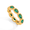 Stackable Water Drop Cubic Zirconia Ring in Gold-Tone Stainless Steel - Image 14