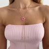 Enamel Flower Y-Shaped Necklace in Multiple Designs - Image 2