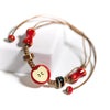 Handmade Apple Ceramic Bracelet Adjustable Woven Cord Cute Cartoon Style Jewelry for Gifts - Image 2