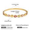 Romantic Colorful Geometric Zircon Inlay Bangle For Women Gold Pvd Plated Stainless Steel Jewelry - Image 7