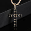 Cubic Zirconia Cross Pendant Necklace on Twisted Chain 60cm - Image 18