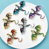 Enamel Dragon Brooches For Women Men 6-color Rhinestone Flying Legand Animal Party Office Brooch Pins Gifts - Image 6
