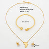 Gold Color Earrings and Necklace Jewelry Set for Party Zircon Stud Earrings Pendant Necklace Bangle Bride Jewelry Set - Image 4