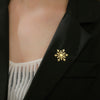 Stainless Steel Snowflake Brooch Pin in Gold-Tone or Silver-Tone - Image 2