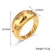 Collection Colorful Crystal Zircon Gem Star Pattern Bold Dome Stainless Steel Rings For Women Gold Plated Ring - Image 7