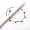 Oil Drip Red Black Purple Love Heart Charm Anklets For Women Stainless Steel Boho Jewelry - Image 4