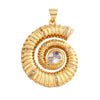 Fish Monta Ray Marine Organism Sea Conch Shell Nautil Coral Branch Charm Pendant,Gold Plated Zircon Jewelry Finding Supplies - Image 14
