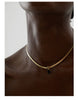 Geometric Square Cubic Zirconia Drop Snake Chain Collar Necklace Golden Jewelry Pvd Bulk Price - Image 17