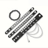4Pcs/Set Gothic Punk Rock Square Rivet Bracelet Daily and Party Gothic Tassel Metal Chain Accessories Valentine's Jewelry Gift - Image 4