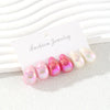 3 Pairs Resin Drop Earrings Summer Pink Laser Beanie Earrings Set for Women Jewelry Gift - Image 4