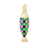 Enamel Fish Bone Squid Marine Sea Dalphin Charm Pendant, Gold Silver Plated Zircon Jewelry Finding Supplies - Image 39