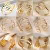 Stainless Steel Bracelet For Women Men Aesthetic Flower Leaf Bangle Opening Gold Color Geometric Bangles Bracelets Jewelry - Image 1