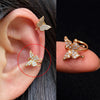 Adjustable Ear Cuff No Piercing with Cubic Zirconia Butterfly and Flower Designs - Image 19
