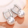 Imitation Pearl Drop Earrings in Silver Tone - Image 4