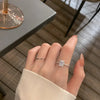 Classic Square Zircon Wedding Engagement Rings for Women Open Adjustable Geometry Shine Rings Charm Jewelry - Image 3