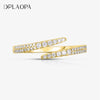 Dplaopa Silver Gold Open CZ Zircon Adjustable Slim Line Women Ring Jewelry Rock Punk Jewels - Image 1