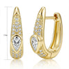 Gold Plated Eros Floating Huggies Earring Minimalist Pear Oval Marquise CZ Waterdrop Hoop Earring For Women - Image 20