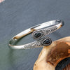 Vintage Ethnic Style Inlaid Imitation Stone Bracelet Elegant Open Adjustable Cuff Bracelet Women Men Party Jewelry - Image 1
