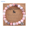 Mhs.sun 12 Star Zodiac Sign Pink Zebra Stone Beaded Bracelets Constellation Birthday Party Jewelry For Women Men - Image 26