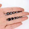 1 Pair Stainless Steel Black Round Square Cubic Zirconia Stud Earrings Set Punk Piercing Jewelry for Men Women 3-8mm - Image 5