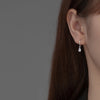 Water Drop Cubic Zirconia Hoop Earrings in Gold Tone or Silver Tone - Image 3