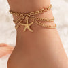 Boho Gold Silver Color Tassel Chain Bracelet Anklet Charms Snake/Starfish/Heart Sexy Leg Ankle On Foot Chain Beach Jewelry - Image 3