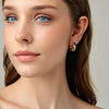 Gold Plated Silver Post Glossy Hoop Earrings, High Polished Statement Jewelry for Women - Image 8