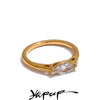 6789# Stainless Steel Shiny Cubic Zirconia Casting Ring for Women Pvd Plated Jewelry Gift - Image 1