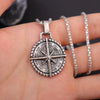 Retro Viking Compass Pattern Round Pendant Necklace Men's Necklace Necklace Nautical Compass Pendant Accessories Jewelry - Image 6