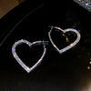 Shiny Full Crystal Rhinestones Heart Hoop Earrings for Women Personality Banquet Earring Delicate Anniversary Jewelry Gift N - Image 8