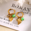 Jolivie Stainless Steel Stone Earrings Women Bohemia Vintage Hoop Earrings for Women Ear Jewelry Gift - Image 5