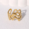 Stainless Steel Irregular Wave Rings for Women Men Creative Gold Color Adjustable Opening Ring Female Statement Jewelry Gifts - Image 30