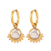 316L Stainless Steel Gold Color Pendant Stone Earring Hoop Earrings For Women Jewelry Gifts - Image 13