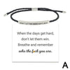 Don't Let The Hard Days Win Bracelet Stainless Steel Engraved Tube Adjustable Braided Rope Bangle Jewelry Gift for Women Men - Image 3