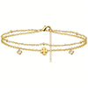 Sliver Plated CZ Anklet Bracelets for Women Girl Heart Charm Dainty Layer Chain Anklets Jewelry Gifts - Image 7