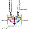 2-piece cute Eevee cartoon pendant necklace with heart patchwork, anime-style metal necklace - Image 12