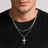Stainless Steel Cross Pendant Necklace for Men with Rope Cuban or Box Chain - Image 12