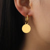 Stainless Steel Gold Color Drop Earrings Women Round Heart Flower Sun Totem Pendant Hoop Earrings Jewelry Gift - Image 4