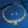 3PC Women's Flower Necklace Earrings Jewelry Set Elegant and High End Design, Suitable for Party and Festival - Image 5