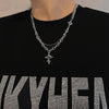 4pcs Personality Black Zircons Awn Star Cross Pendant Cuban Chain Necklace for Men Friends Hip-hop Punk Jewelry Sets Gift - Image 9
