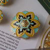 Vintage Baroque Embossed Enamel Flower Brooches Stud Earring Set Pearl Brooch Women Clothing Party Accessories Gift - Image 16
