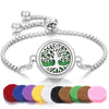 Tree of Life Aromatherapy Bracelet Open Lockets Bangle Essential Oil Diffuser Bracelet Adjustable Chain Bracelet with 10pcs Pads - Image 1