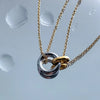 Stainless Steel Two Color Circle Glossy Pendant Women Necklace Party Favor Jewelry - Image 6
