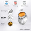 Tiger Eye Stone Round Finger Band for Men Boys, Stainless Steel Signet Ring, Chunky Male Punk Ring Jewelry - Image 4