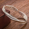 Charms Silver Bracelets For Women Adjustable Twisted Woven Bangle Bracelet Party Wedding Jewelry - Image 10