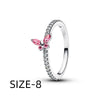 silver butterfly cherry blossom jewelry Valentine's Day/birthday girlfriend gift ring earrings necklace - Image 25